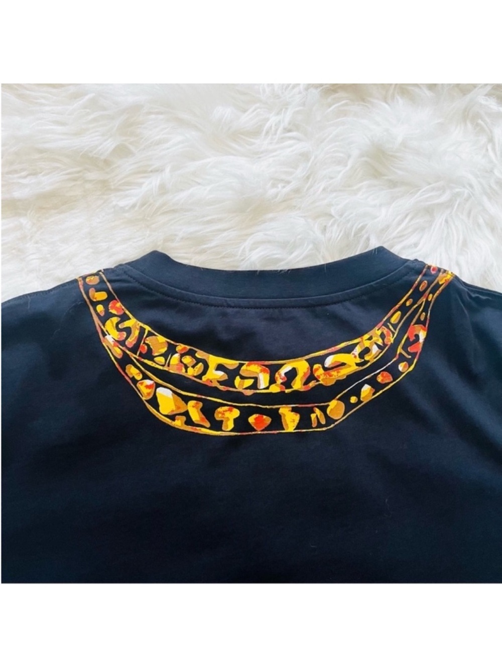 New! Moschino Couture Chain Print Graphic T-Shirt Black Gold Statement Tee - Picture 8 of 9